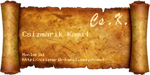 Csizmarik Kamil névjegykártya